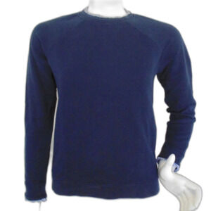 J.CREW MERCANTILE Sweatshirt, S, Navy Blue, Raglan, Striped cuff/collar accent